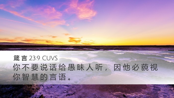 箴 言 23:9 CUVS Bible Verse Image