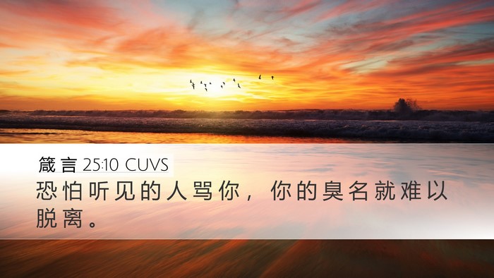 箴 言 25:10 CUVS Desktop Wallpaper - 恐 怕 听 见 的 人 骂 你 ， 你 的 臭 - Desktop Bible Verse Wallpaper