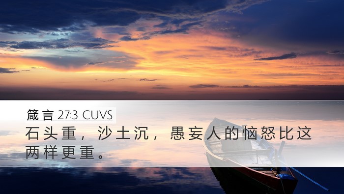 箴 言 27:3 CUVS Bible Verse Image