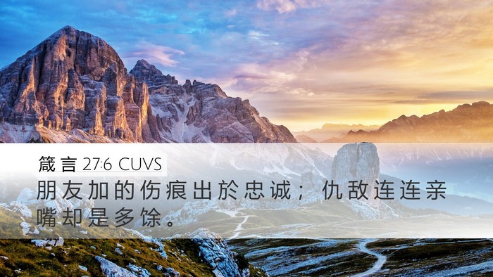 箴 言 27:6 CUVS Bible Verse Image