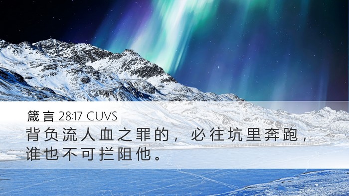 箴 言 28:17 CUVS Bible Verse Image