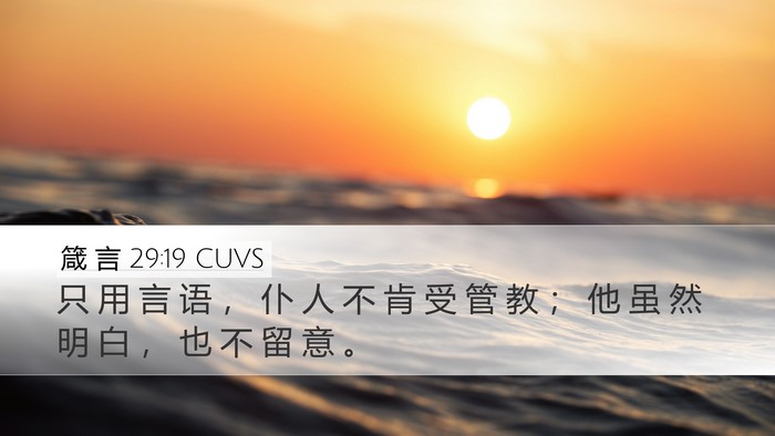 箴 言 29:19 CUVS Bible Verse Image
