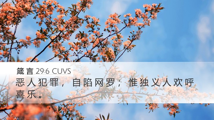箴 言 29:6 CUVS Bible Verse Image