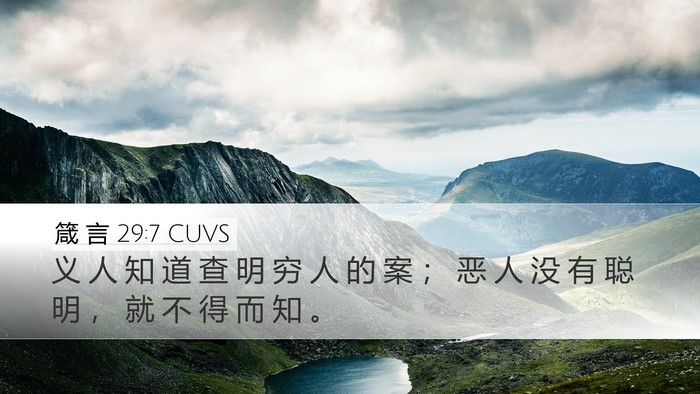 箴 言 29:7 CUVS Bible Verse Image