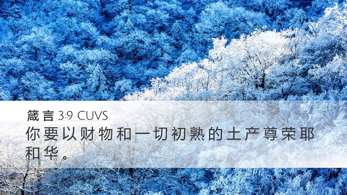 箴 言 3:9 CUVS Bible Verse Image