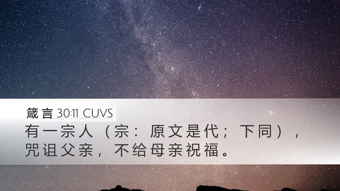 箴 言 30:11 CUVS Bible Verse Image