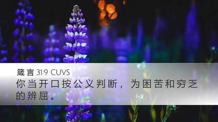 箴 言 31:9 CUVS Bible Verse Image