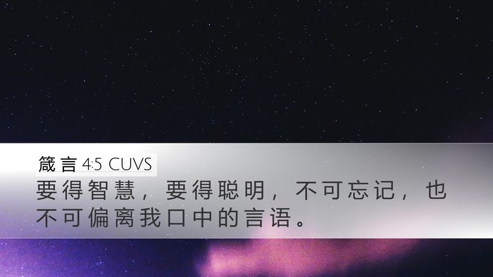 箴 言 4:5 CUVS Desktop Wallpaper - 要 得 智 慧 ， 要 得 聪 明 ， 不 可 - Desktop Bible Verse Wallpaper