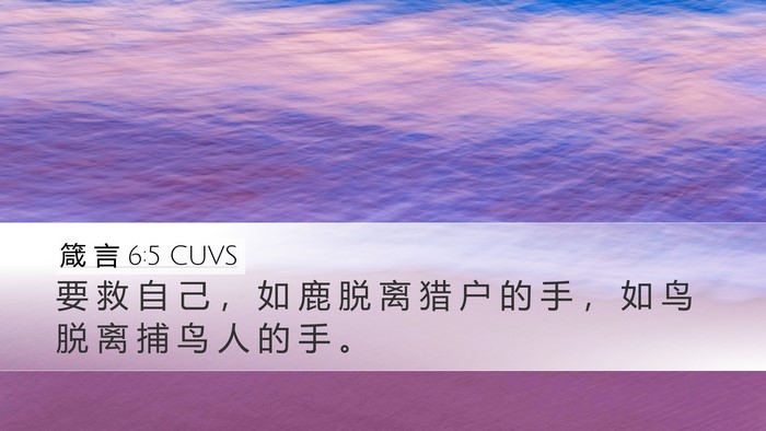 箴 言 6:5 CUVS Bible Verse Image