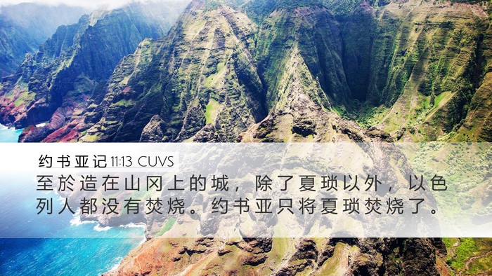 约 书 亚 记 11:13 CUVS Desktop Wallpaper - 至 於 造 在 山 冈 上 的 城 ， 除 了 - Desktop Bible Verse Wallpaper