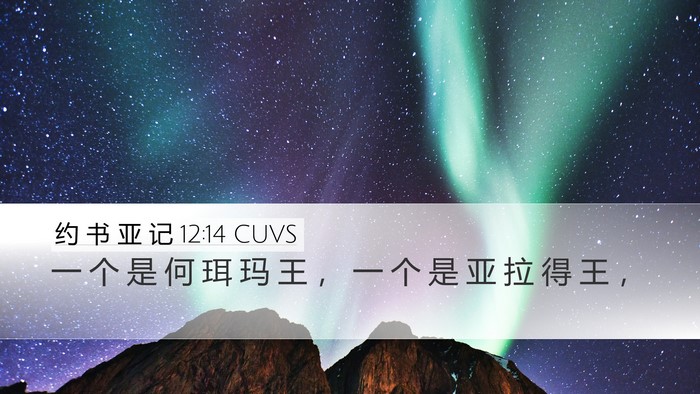 约 书 亚 记 12:14 CUVS Desktop Wallpaper - 一 个 是 何 珥 玛 王 ， 一 个 是 亚 - Desktop Bible Verse Wallpaper