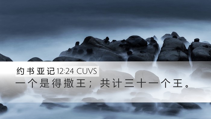 约 书 亚 记 12:24 CUVS Desktop Wallpaper - 一 个 是 得 撒 王 ； 共 计 三 十 一 - Desktop Bible Verse Wallpaper