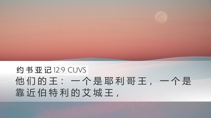约 书 亚 记 12:9 CUVS Bible Verse Image