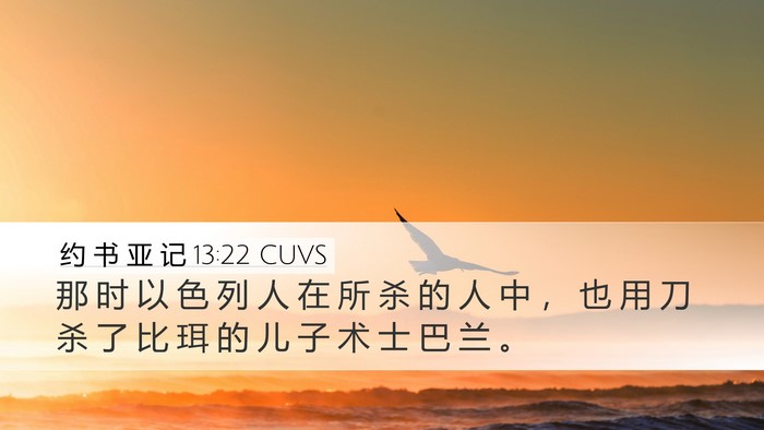 约 书 亚 记 13:22 CUVS Desktop Wallpaper - 那 时 以 色 列 人 在 所 杀 的 人 中 - Desktop Bible Verse Wallpaper