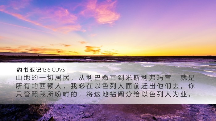 约 书 亚 记 13:6 CUVS Bible Verse Image