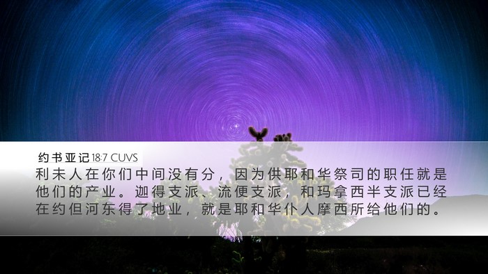 约 书 亚 记 18:7 CUVS Bible Verse Image