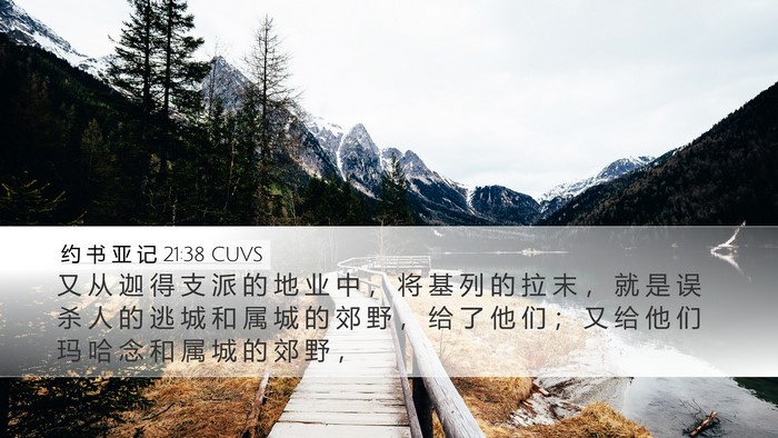 约 书 亚 记 21:38 CUVS Desktop Wallpaper - 又 从 迦 得 支 派 的 地 业 中 ， 将 - Desktop Bible Verse Wallpaper