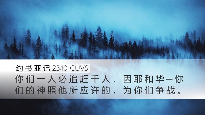 约 书 亚 记 23:10 CUVS Desktop Wallpaper - 你 们 一 人 必 追 赶 千 人 ， 因 耶 - Desktop Bible Verse Wallpaper