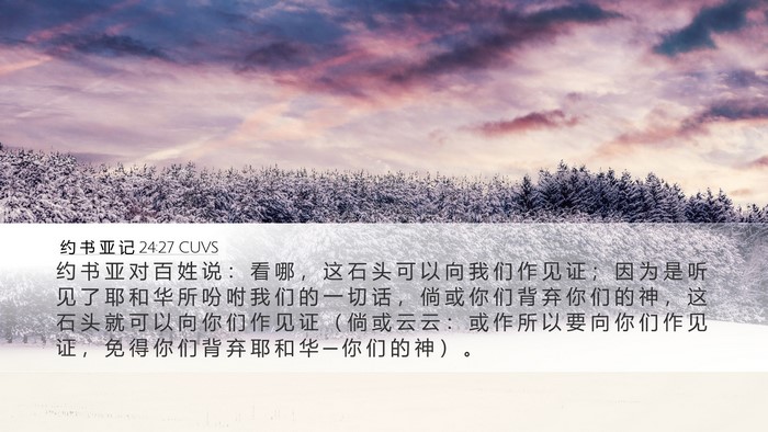 约 书 亚 记 24:27 CUVS Bible Verse Image