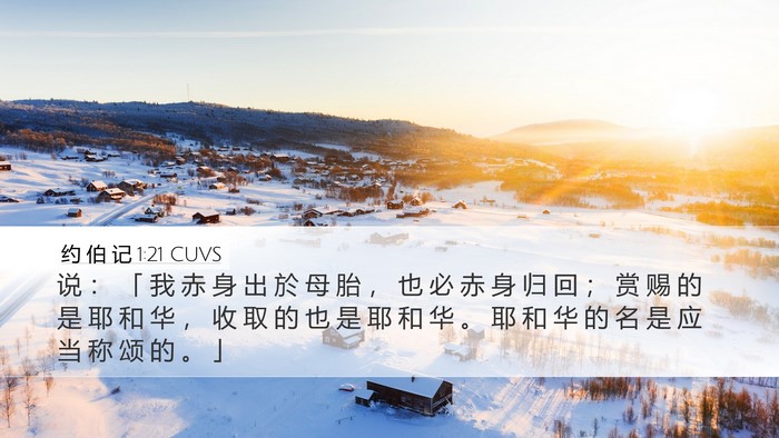 约 伯 记 1:21 CUVS Bible Verse Image
