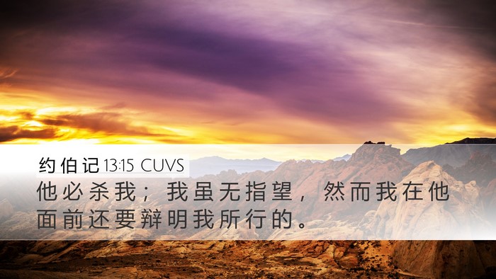 约 伯 记 13:15 CUVS Bible Verse Image