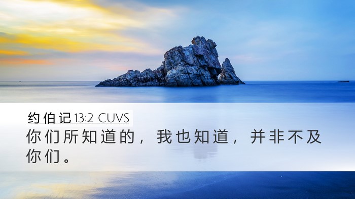 约 伯 记 13:2 CUVS Bible Verse Image