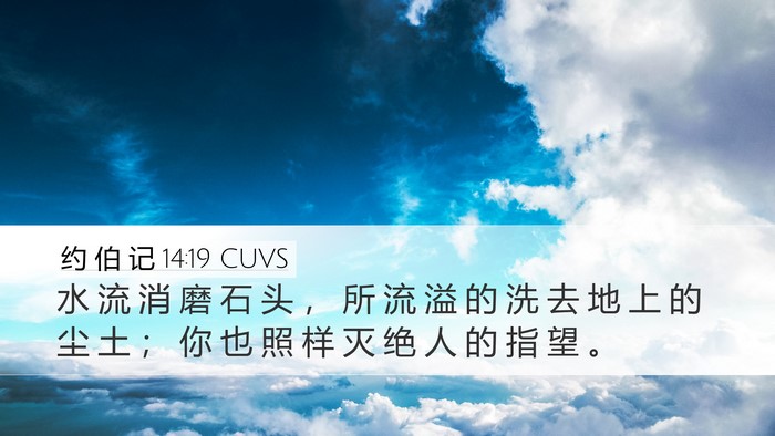 约 伯 记 14:19 CUVS Bible Verse Image