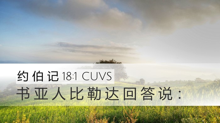 约 伯 记 18:1 CUVS Desktop Wallpaper - 书 亚 人 比 勒 达 回 答 说 - Desktop Bible Verse Wallpaper