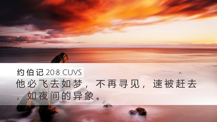 约 伯 记 20:8 CUVS Bible Verse Image