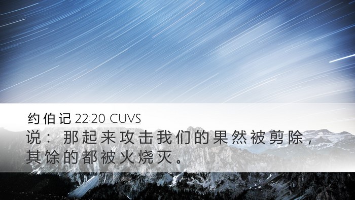 约 伯 记 22:20 CUVS Bible Verse Image