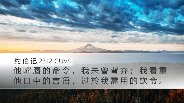 约 伯 记 23:12 CUVS Bible Verse Image