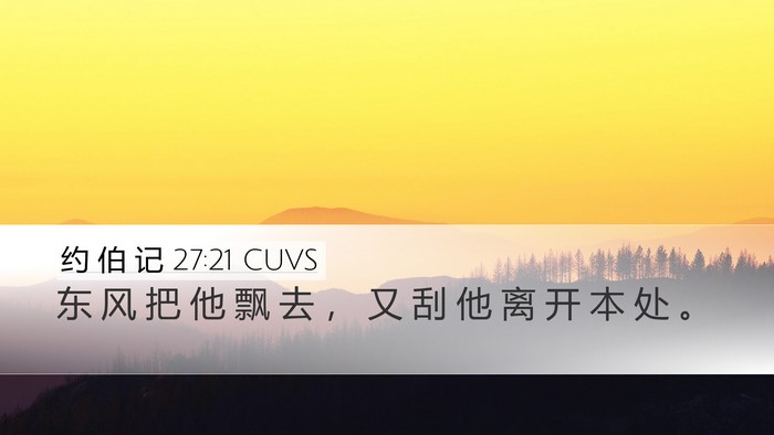 约 伯 记 27:21 CUVS Bible Verse Image