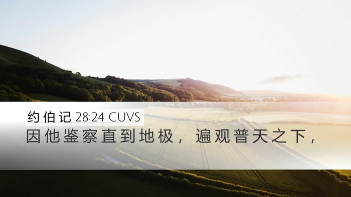 约 伯 记 28:24 CUVS Bible Verse Image