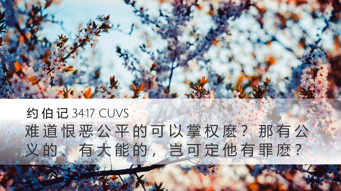约 伯 记 34:17 CUVS Bible Verse Image