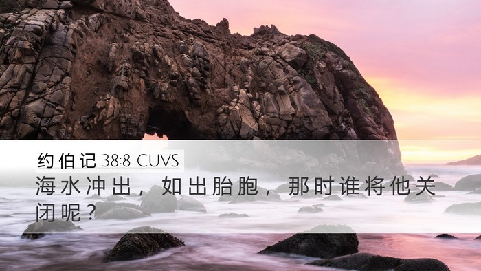 约 伯 记 38:8 CUVS Bible Verse Image