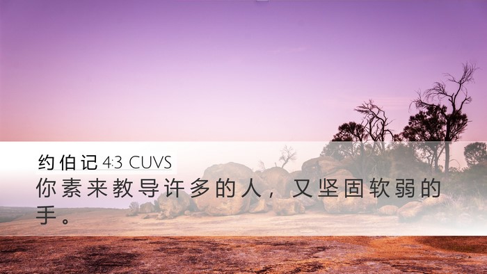 约 伯 记 4:3 CUVS Bible Verse Image