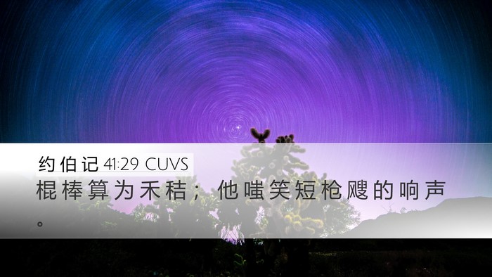 约 伯 记 41:29 CUVS Bible Verse Image