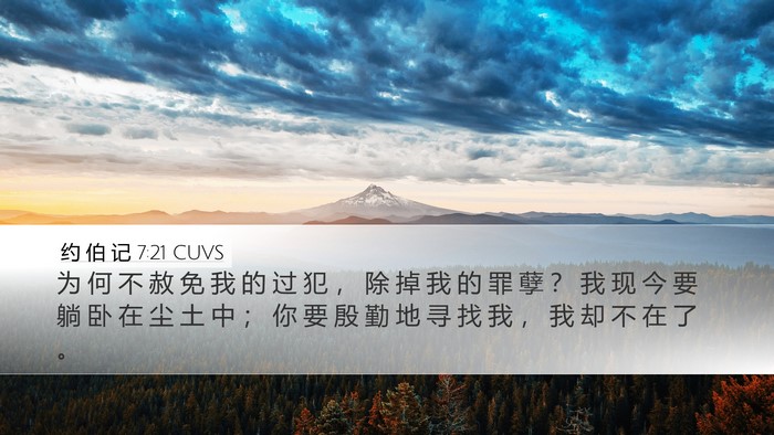 约 伯 记 7:21 CUVS Bible Verse Image