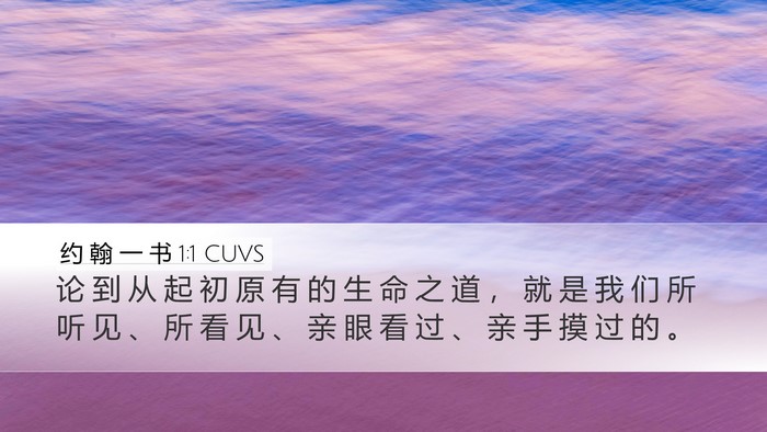 约 翰 一 书 1:1 CUVS Desktop Wallpaper - 论 到 从 起 初 原 有 的 生 命 之 道 - Desktop Bible Verse Wallpaper