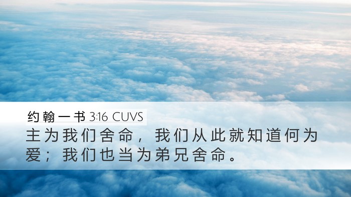 约 翰 一 书 3:16 CUVS Bible Verse Image