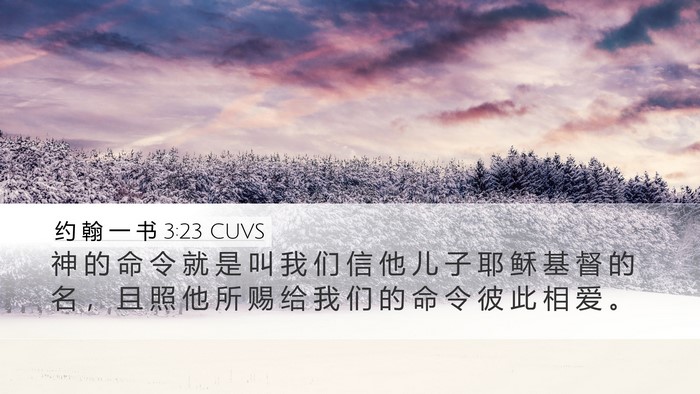 约 翰 一 书 3:23 CUVS Bible Verse Image