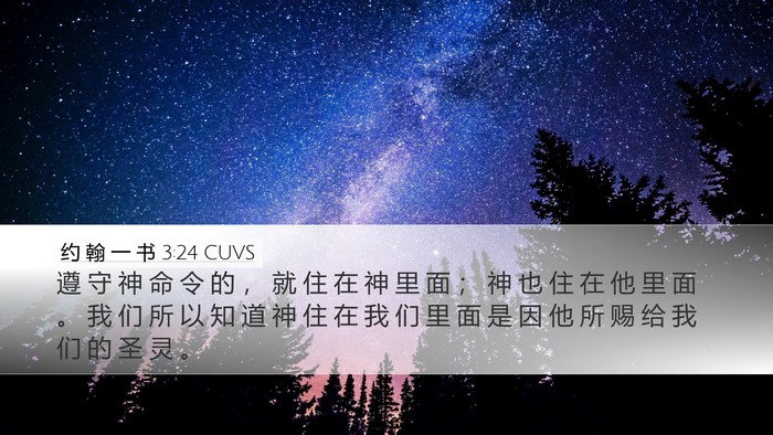 约 翰 一 书 3:24 CUVS Bible Verse Image