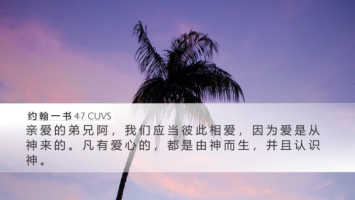 约 翰 一 书 4:7 CUVS Bible Verse Image