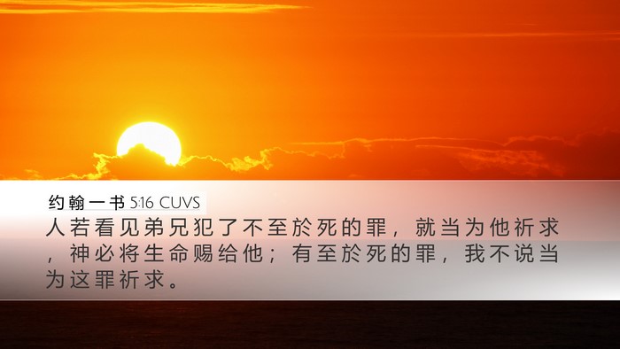 约 翰 一 书 5:16 CUVS Bible Verse Image