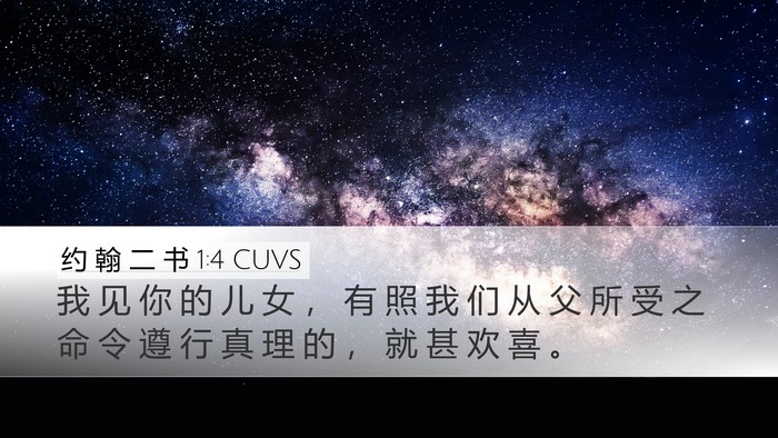 约 翰 二 书 1:4 CUVS Bible Verse Image