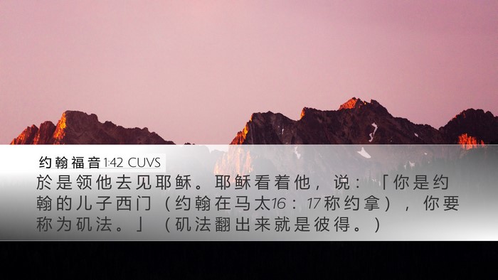约 翰 福 音 1:42 CUVS Bible Verse Image