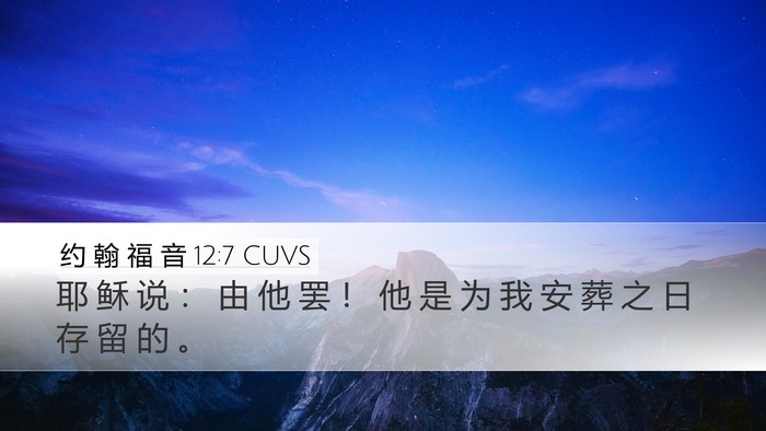 约 翰 福 音 12:7 CUVS Bible Verse Image