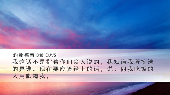 约 翰 福 音 13:18 CUVS Bible Verse Image