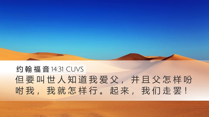约 翰 福 音 14:31 CUVS Bible Verse Image