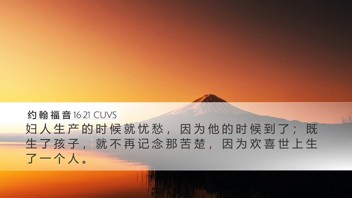 约 翰 福 音 16:21 CUVS Bible Verse Image